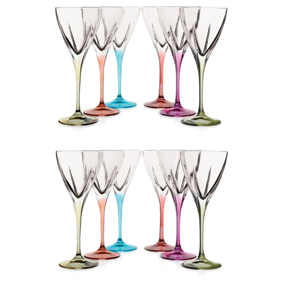 Servizio Calici Vino Cristallo Eco Colorato o Trasparente 12 Pz - Amalgama