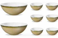 Servizio 6 Coppette per Gelato e 2 Ciotole in Porcellana Colorata - Rurolo