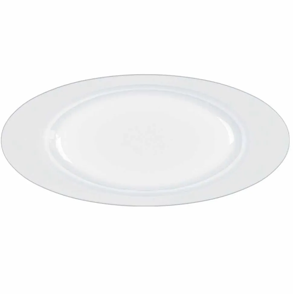 Servizio da Portata Moderno Bianco Porcellana Design Ovale 2 Pezzi - Telescopo