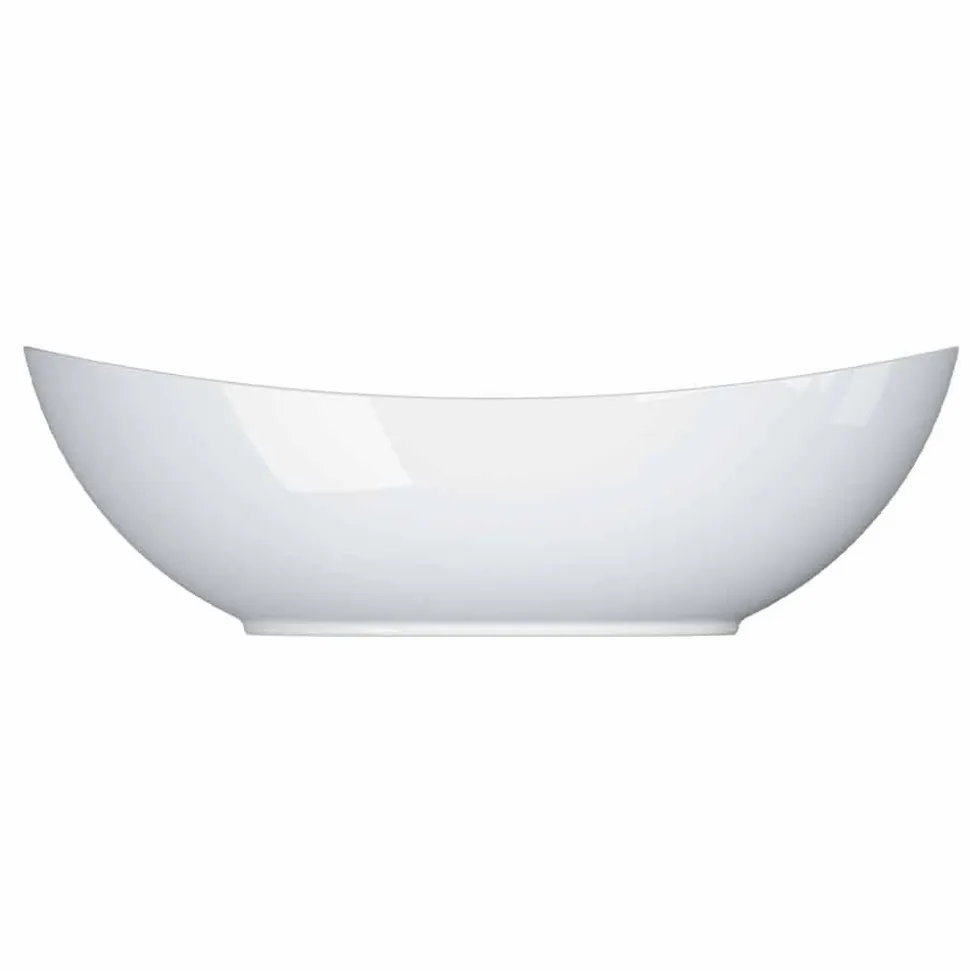 Servizio da Portata Moderno Bianco Porcellana Design Ovale 2 Pezzi - Telescopo
