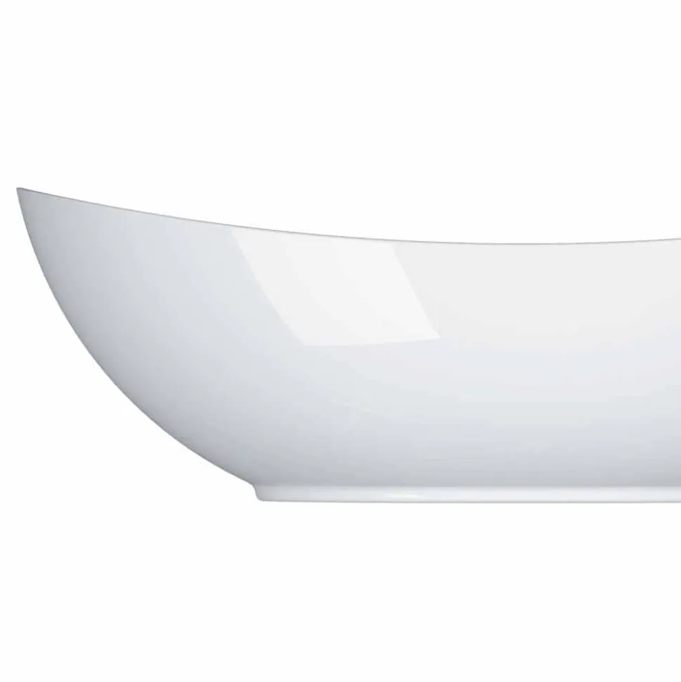 Servizio da Portata Moderno Bianco Porcellana Design Ovale 2 Pezzi - Telescopo