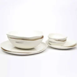 Servizio di Piatti in Porcellana Bianca 24 Pezzi Design di Lusso - Arciregale