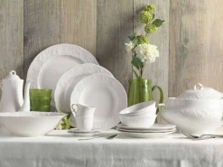 Servizio Piatti Bianchi in Porcellana Eleganti di Design 27 Pezzi - Gimignano