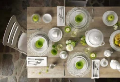 Servizio Piatti Bianchi in Porcellana Eleganti di Design 27 Pezzi - Gimignano