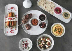 Servizio Piatti da Aperitivo in Porcellana Design Moderno 8 Pezzi - Galatino