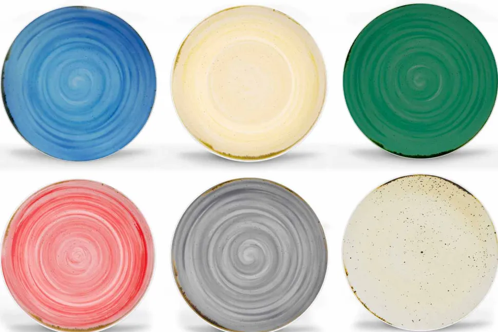 Servizio Piatti Pranzo Colorati e Moderni in Porcellana 18 Pezzi - Rurolo