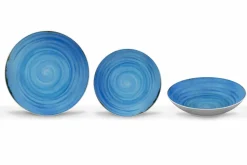 Servizio Piatti Pranzo Colorati e Moderni in Porcellana 18 Pezzi - Rurolo