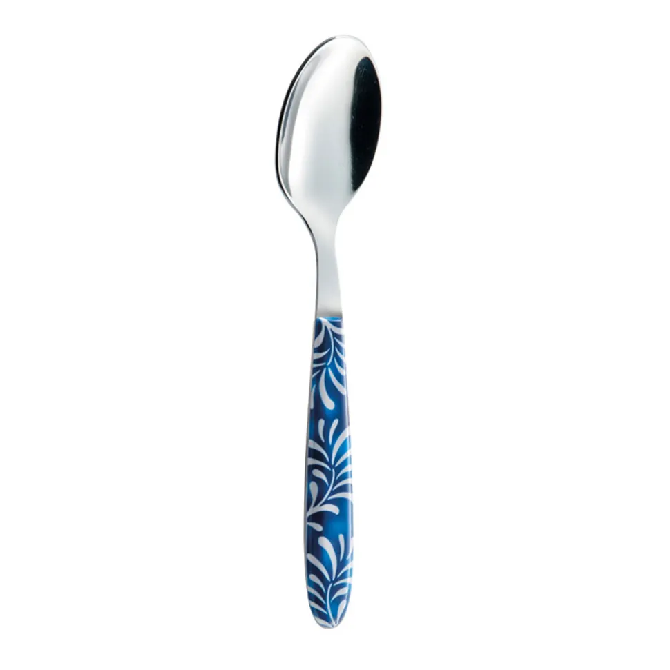 Servizio Posate Acciaio e Plastica Decoro Blu o Bianco 24 Pz - Alessandra