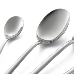 Servizio Posate in Acciaio Inox Lucido Design Squadrato 24 Pezzi - Bumbun