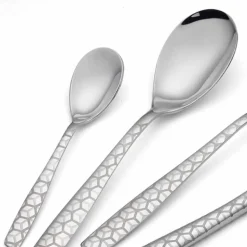 Servizio Posate in Acciaio Inox Lucido con Decoro Design 24 Pezzi - Ghiotto