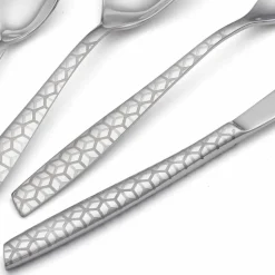 Servizio Posate in Acciaio Inox Lucido con Decoro Design 24 Pezzi - Ghiotto
