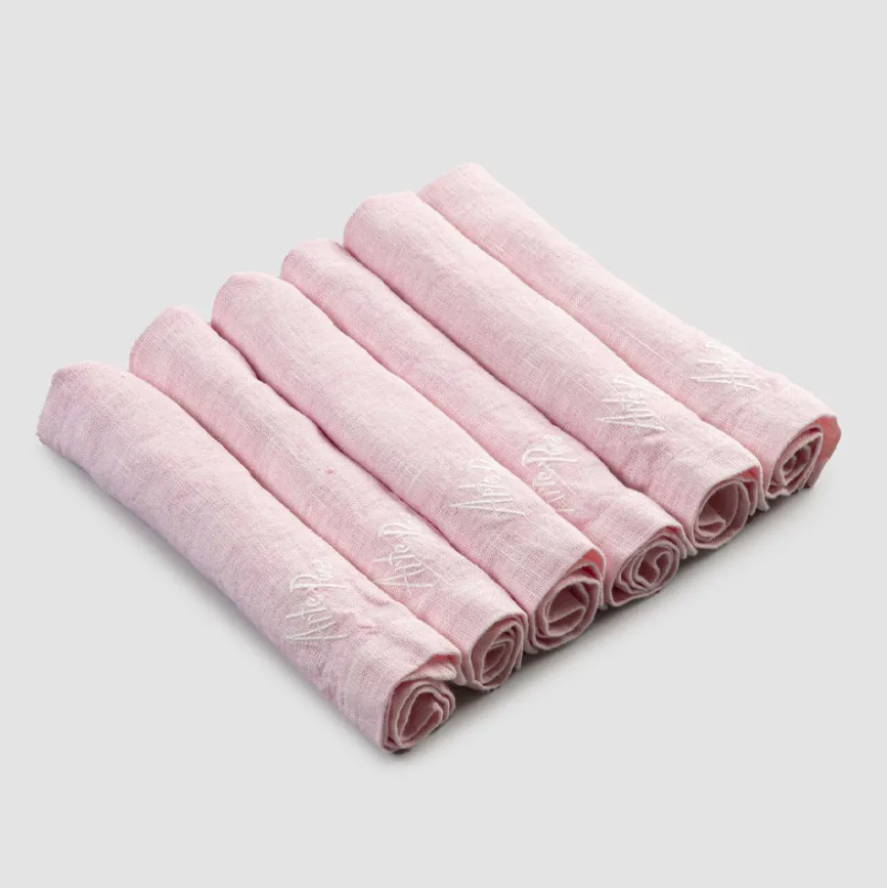 Servizio Tovaglioli in Lino Elegante e Bordo Piega, 6 Pezzi Colorati - Onestini
