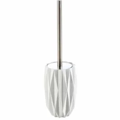 Set accessori moderni da bagno da appoggio in resina bianca Levice