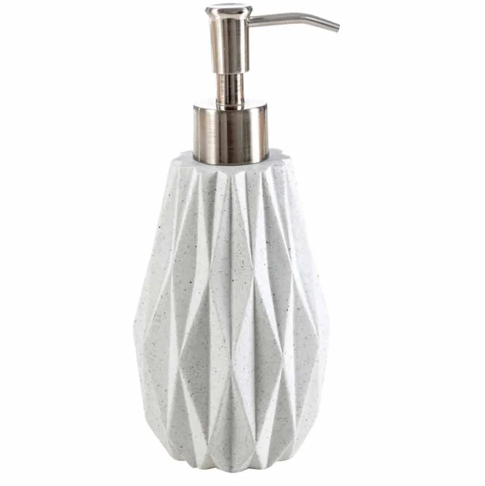 Set accessori moderni da bagno da appoggio in resina bianca Levice