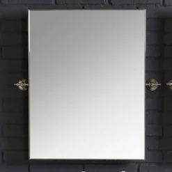 Set bagno con consolle vintage doppia in ceramica bianca su struttura Linear