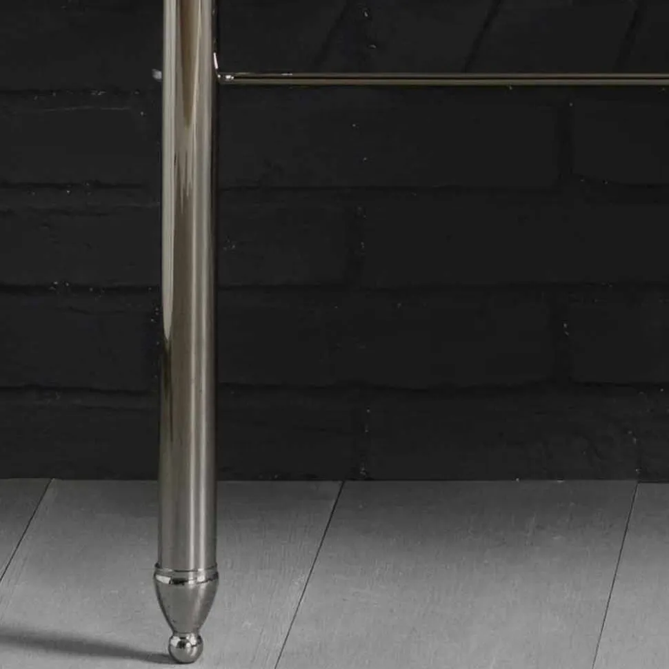 Set bagno con consolle vintage doppia in ceramica bianca su struttura Linear
