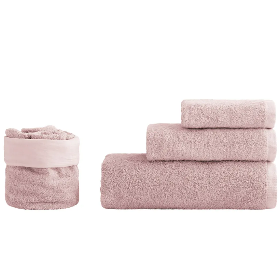 Set Bagno 8 Pezzi in Spugna di Puro Cotone Tutto Tinto in Capo - Smooth