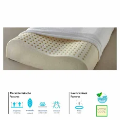 Set 2 cuscini anallergici e traspiranti 100% lattice Bio Cervical