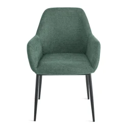 Set di 2 Poltroncine Imbottite in Tessuto Colorato e Struttura in Metallo - Valeria