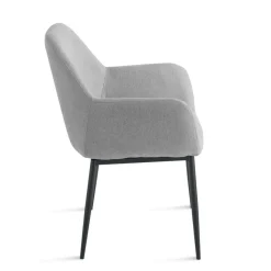 Set di 2 Poltroncine Imbottite in Tessuto Colorato e Struttura in Metallo - Valeria