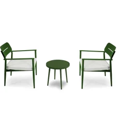 Set di 2 Poltrone con Tavolino in Alluminio di Diverse Finiture - Souvenir