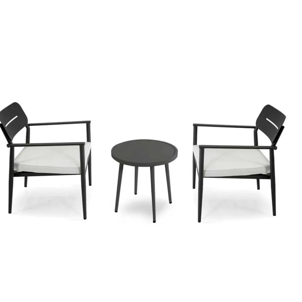 Set di 2 Poltrone con Tavolino in Alluminio di Diverse Finiture - Souvenir