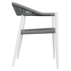 Set di 4 Poltrone in Alluminio e Twist Wicker Colorato - Tavira