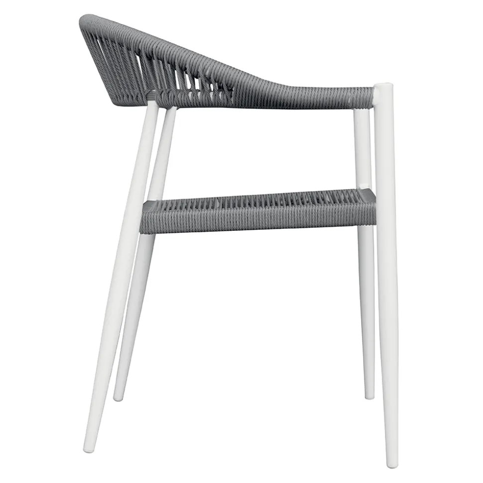 Set di 4 Poltrone in Alluminio e Twist Wicker Colorato - Tavira