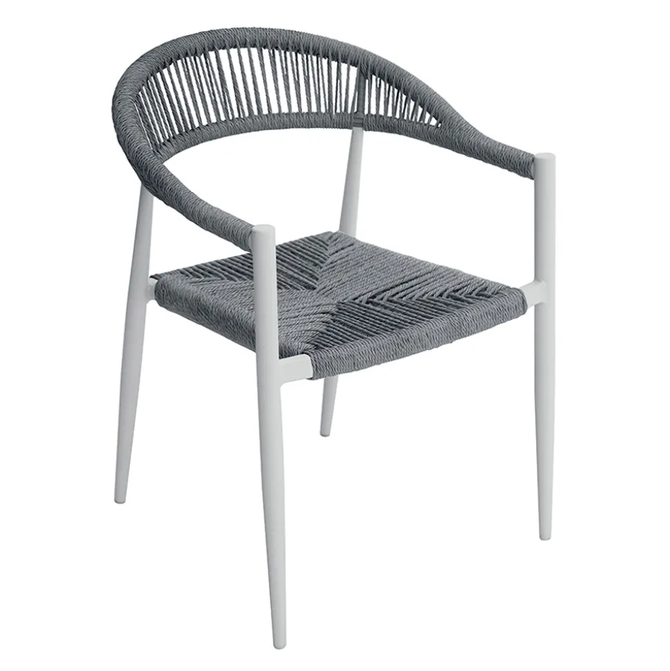 Set di 4 Poltrone in Alluminio e Twist Wicker Colorato - Tavira
