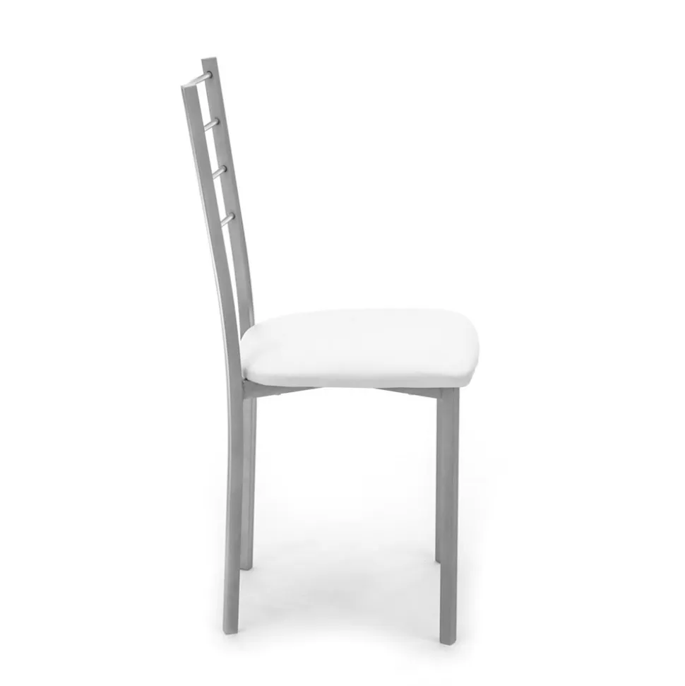 Set di 4 Sedie con Struttura in Metallo Verniciato Grigio - Galletto