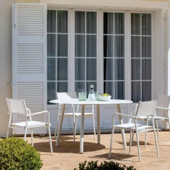 Set di 4 Sedie da Giardino in Alluminio e Batyline - Lucente