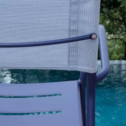 Set di 4 Sedie da Giardino in Metallo Zincato e Batyline - Prestigio
