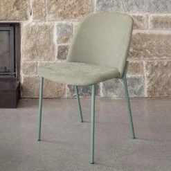 Set di 2 Sedie da Soggiorno in Tessuto e Metallo Made in Italy - Edera