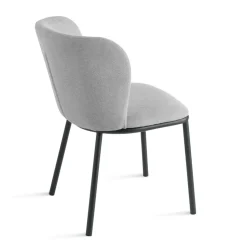 Set di 2 Sedie Imbottite in Tessuto con Struttura in Metallo Verniciato - Leandra