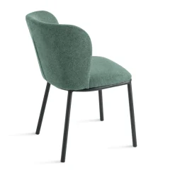 Set di 2 Sedie Imbottite in Tessuto con Struttura in Metallo Verniciato - Leandra