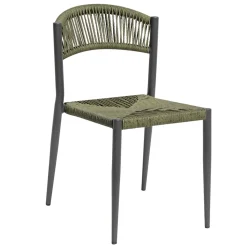 Set di 4 Sedie in Alluminio e Twist Wicker Colorato - Tavira