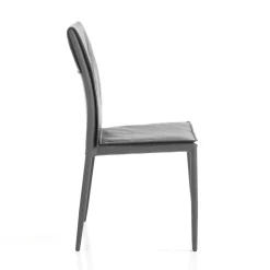 Set di 4 Sedie Rivestite in Pelle Sintetica Diverse Finiture - Uranio