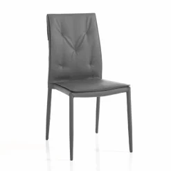 Set di 4 Sedie Rivestite in Pelle Sintetica Diverse Finiture - Uranio