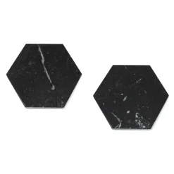 Set di 2 Sottobicchieri Esagonali in Marmo con Sughero Made in Italy - Narita