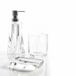 Set dispenser+bicchiere+portasapone da bagno di design Torraca