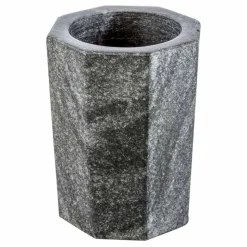 Set moderni accessori per bagno in marmo grigio venato Montafia