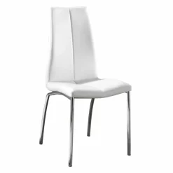 Set 4 sedie design moderno in ecopelle e metallo cromato - Alba
