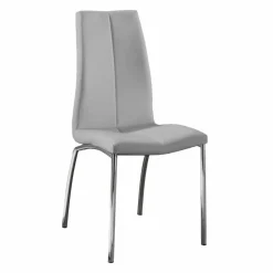 Set 4 sedie design moderno in ecopelle e metallo cromato - Alba