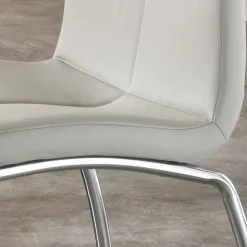 Set 4 sedie design moderno in ecopelle e metallo cromato - Alba
