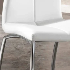 Set 4 sedie design moderno in ecopelle e metallo cromato - Alba