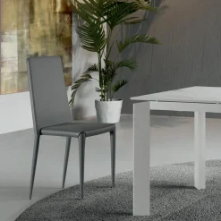 Set 4 sedie moderne in ecopelle bianche, grigie o tortora - Dora