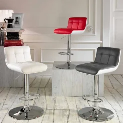 Set 2 sgabelli imbottiti di design, regolabili in altezza Ida