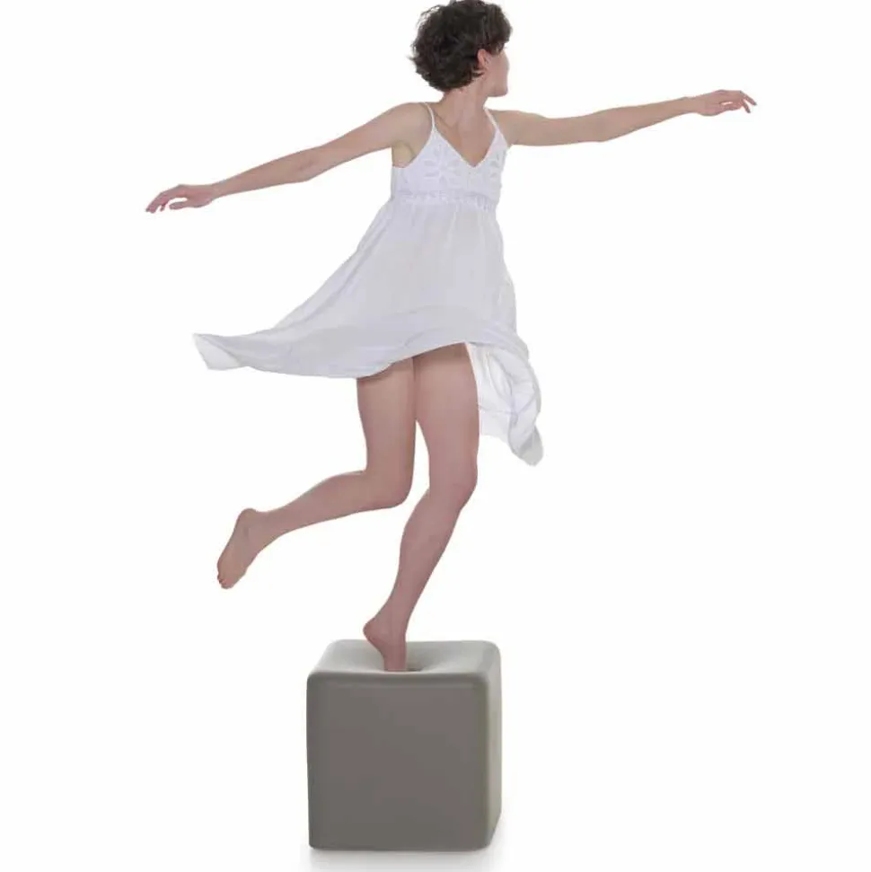 Sgabello a cubo morbido in poliuretano Slide Soft Cube made Italy