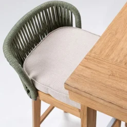 Sgabello Alto da Bar Realizzato in Teak Naturale con Cuscino - Sponda