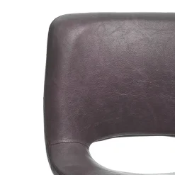 Sgabello Alto da Cucina in Pelle Sintetica e Metallo Nero 2 Pezzi - Yuri
